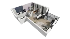 2 pokoje, mieszkanie 51,34 m², piętro 5, oferta nr B1.5.4, ATAL Symbioza, Gdynia, Cisowa, ul. Kcyńska