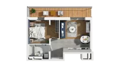 2 pokoje, apartament 41,10 m², piętro 6, oferta nr H2-D-6-3, Heyki City ATAL, Szczecin, Prawobrzeże, Międzyodrze, ul. Leona Heyki