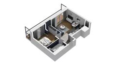 2 pokoje, apartament 41,10 m², piętro 6, oferta nr H2-D-6-3, Heyki City ATAL, Szczecin, Prawobrzeże, Międzyodrze, ul. Leona Heyki