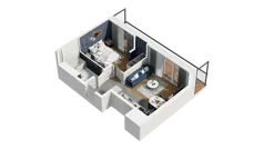 2 pokoje, apartament 41,10 m², piętro 6, oferta nr H2-D-6-3, Heyki City ATAL, Szczecin, Prawobrzeże, Międzyodrze, ul. Leona Heyki