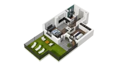 2 pokoje, mieszkanie 43,01 m², parter, oferta nr B1.0.02, Zakole Wisły II, Kraków, Podgórze, ul. Na Zakolu Wisły