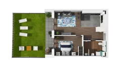 2 pokoje, mieszkanie 48,92 m², parter, oferta nr B1.0.03, Zakole Wisły II, Kraków, Podgórze, ul. Na Zakolu Wisły