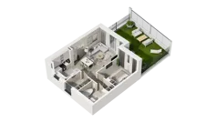 2 pokoje, apartament 49,68 m², parter, oferta nr 14B.1, Przystań Sobieszewo, Gdańsk, Wyspa Sobieszewska, ul. Narcyzowa