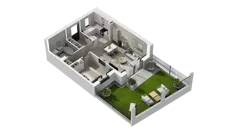 2 pokoje, apartament 49,68 m², parter, oferta nr 14B.1, Przystań Sobieszewo, Gdańsk, Wyspa Sobieszewska, ul. Narcyzowa