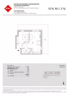 2 pokoje, mieszkanie 39,94 m², piętro 1, oferta nr A6.1.62, ATAL Ruczaj, Kraków, Łagiewniki-Borek Fałęcki, Borek Fałęcki, ul. Obozowa