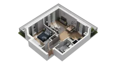 2 pokoje, mieszkanie 39,94 m², piętro 1, oferta nr A6.1.62, ATAL Ruczaj, Kraków, Łagiewniki-Borek Fałęcki, Borek Fałęcki, ul. Obozowa