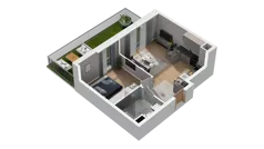2 pokoje, mieszkanie 41,71 m², piętro 2, oferta nr A4.2.14, ATAL Ruczaj, Kraków, Łagiewniki-Borek Fałęcki, Borek Fałęcki, ul. Obozowa