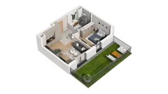 2 pokoje, mieszkanie 41,71 m², piętro 2, oferta nr A4.2.14, ATAL Ruczaj, Kraków, Łagiewniki-Borek Fałęcki, Borek Fałęcki, ul. Obozowa