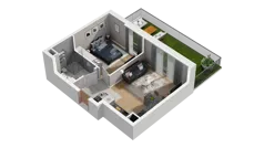 2 pokoje, mieszkanie 41,71 m², piętro 2, oferta nr A4.2.14, ATAL Ruczaj, Kraków, Łagiewniki-Borek Fałęcki, Borek Fałęcki, ul. Obozowa
