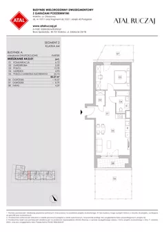 2 pokoje, mieszkanie 50,37 m², parter, oferta nr A4.0.01, ATAL Ruczaj, Kraków, Łagiewniki-Borek Fałęcki, Borek Fałęcki, ul. Obozowa
