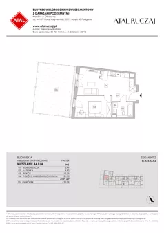 2 pokoje, mieszkanie 39,94 m², piętro 1, oferta nr A6.1.62, ATAL Ruczaj, Kraków, Łagiewniki-Borek Fałęcki, Borek Fałęcki, ul. Obozowa