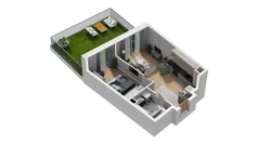 2 pokoje, mieszkanie 39,94 m², piętro 1, oferta nr A6.1.62, ATAL Ruczaj, Kraków, Łagiewniki-Borek Fałęcki, Borek Fałęcki, ul. Obozowa