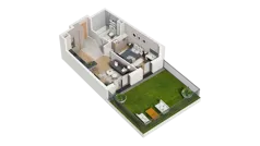 2 pokoje, mieszkanie 39,94 m², piętro 1, oferta nr A6.1.62, ATAL Ruczaj, Kraków, Łagiewniki-Borek Fałęcki, Borek Fałęcki, ul. Obozowa