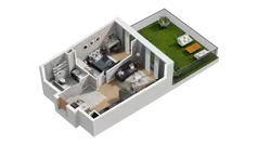 2 pokoje, mieszkanie 39,94 m², piętro 1, oferta nr A6.1.62, ATAL Ruczaj, Kraków, Łagiewniki-Borek Fałęcki, Borek Fałęcki, ul. Obozowa