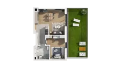 2 pokoje, mieszkanie 53,30 m², parter, oferta nr A5.0.38, ATAL Ruczaj, Kraków, Łagiewniki-Borek Fałęcki, Borek Fałęcki, ul. Obozowa