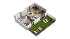 2 pokoje, mieszkanie 53,30 m², parter, oferta nr A5.0.38, ATAL Ruczaj, Kraków, Łagiewniki-Borek Fałęcki, Borek Fałęcki, ul. Obozowa