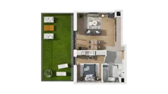 2 pokoje, mieszkanie 46,05 m², parter, oferta nr A6.0.59, ATAL Ruczaj, Kraków, Łagiewniki-Borek Fałęcki, Borek Fałęcki, ul. Obozowa