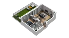 2 pokoje, mieszkanie 46,05 m², parter, oferta nr A6.0.59, ATAL Ruczaj, Kraków, Łagiewniki-Borek Fałęcki, Borek Fałęcki, ul. Obozowa