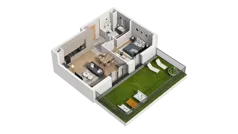 2 pokoje, mieszkanie 46,05 m², parter, oferta nr A6.0.59, ATAL Ruczaj, Kraków, Łagiewniki-Borek Fałęcki, Borek Fałęcki, ul. Obozowa