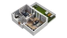 2 pokoje, mieszkanie 46,05 m², parter, oferta nr A6.0.59, ATAL Ruczaj, Kraków, Łagiewniki-Borek Fałęcki, Borek Fałęcki, ul. Obozowa