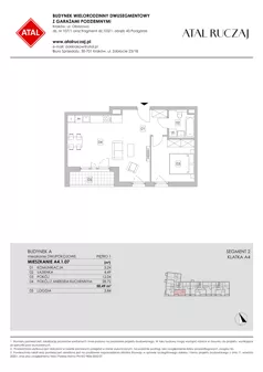 2 pokoje, mieszkanie 50,49 m², piętro 1, oferta nr A4.1.07, ATAL Ruczaj, Kraków, Łagiewniki-Borek Fałęcki, Borek Fałęcki, ul. Obozowa