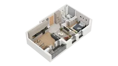 2 pokoje, mieszkanie 50,49 m², piętro 2, oferta nr A4.2.12, ATAL Ruczaj, Kraków, Łagiewniki-Borek Fałęcki, Borek Fałęcki, ul. Obozowa