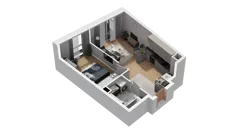 2 pokoje, mieszkanie 41,71 m², piętro 2, oferta nr A4.2.14, ATAL Ruczaj, Kraków, Łagiewniki-Borek Fałęcki, Borek Fałęcki, ul. Obozowa
