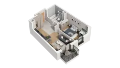 2 pokoje, mieszkanie 41,71 m², piętro 2, oferta nr A4.2.14, ATAL Ruczaj, Kraków, Łagiewniki-Borek Fałęcki, Borek Fałęcki, ul. Obozowa