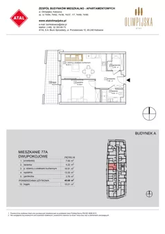 2 pokoje, apartament 45,68 m², piętro 6, oferta nr A-06-77A, ATAL Olimpijska, Katowice, Bogucice, ul. Olimpijska / al. Korfantego