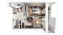 2 pokoje, apartament 45,68 m², piętro 6, oferta nr A-06-77A, ATAL Olimpijska, Katowice, Bogucice, ul. Olimpijska / al. Korfantego