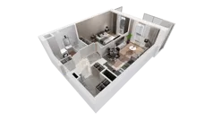 2 pokoje, apartament 45,68 m², piętro 6, oferta nr A-06-77A, ATAL Olimpijska, Katowice, Bogucice, ul. Olimpijska / al. Korfantego