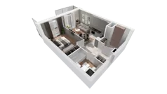 2 pokoje, apartament 45,68 m², piętro 6, oferta nr A-06-77A, ATAL Olimpijska, Katowice, Bogucice, ul. Olimpijska / al. Korfantego
