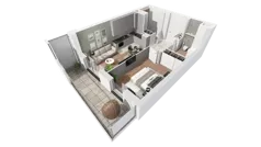 2 pokoje, apartament 45,68 m², piętro 6, oferta nr A-06-77A, ATAL Olimpijska, Katowice, Bogucice, ul. Olimpijska / al. Korfantego