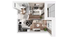 2 pokoje, mieszkanie 38,02 m², piętro 5, oferta nr C-05-55C, ATAL Olimpijska, Katowice, Bogucice, ul. Olimpijska / al. Korfantego