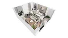 2 pokoje, mieszkanie 38,02 m², piętro 5, oferta nr C-05-55C, ATAL Olimpijska, Katowice, Bogucice, ul. Olimpijska / al. Korfantego