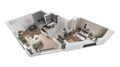 2 pokoje, apartament 68,36 m², piętro 26, oferta nr B-26-208B, ATAL Olimpijska, Katowice, Bogucice, ul. Olimpijska / al. Korfantego