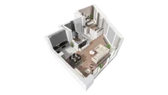 2 pokoje, apartament 68,36 m², piętro 26, oferta nr B-26-208B, ATAL Olimpijska, Katowice, Bogucice, ul. Olimpijska / al. Korfantego