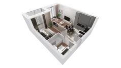2 pokoje, apartament 37,88 m², piętro 4, oferta nr C-04-42C, ATAL Olimpijska, Katowice, Śródmieście, Bogucice, ul. Olimpijska / al. Korfantego