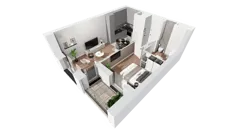 2 pokoje, apartament 37,88 m², piętro 4, oferta nr C-04-42C, ATAL Olimpijska, Katowice, Śródmieście, Bogucice, ul. Olimpijska / al. Korfantego