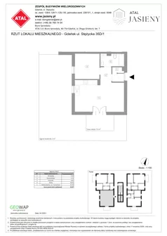 2 pokoje, mieszkanie 43,67 m², parter, oferta nr 8.1, ATAL Jasieny, Gdańsk, Jasień, ul. Stężycka