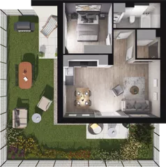 2 pokoje, mieszkanie 43,67 m², parter, oferta nr 8.1, ATAL Jasieny, Gdańsk, Jasień, ul. Stężycka