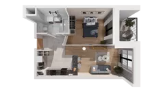 2 pokoje, mieszkanie 42,97 m², piętro 2, oferta nr B2-02-23B, Nowa Francuska I, Katowice, Osiedle Paderewskiego-Muchowiec, Muchowiec, ul. Szybowcowa