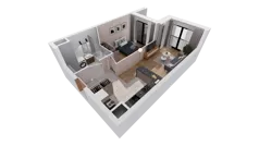 2 pokoje, mieszkanie 42,97 m², piętro 2, oferta nr B2-02-23B, Nowa Francuska I, Katowice, Osiedle Paderewskiego-Muchowiec, Muchowiec, ul. Szybowcowa