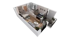 2 pokoje, mieszkanie 42,97 m², piętro 2, oferta nr B2-02-23B, Nowa Francuska I, Katowice, Osiedle Paderewskiego-Muchowiec, Muchowiec, ul. Szybowcowa