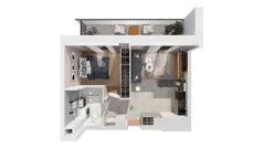 2 pokoje, mieszkanie 39,78 m², piętro 2, oferta nr B2-02-9A, Nowa Francuska I, Katowice, Osiedle Paderewskiego-Muchowiec, Muchowiec, ul. Szybowcowa