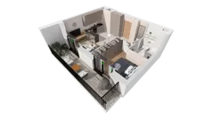 2 pokoje, mieszkanie 39,78 m², piętro 2, oferta nr B2-02-9A, Nowa Francuska I, Katowice, Osiedle Paderewskiego-Muchowiec, Muchowiec, ul. Szybowcowa