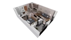 2 pokoje, mieszkanie 42,65 m², piętro 3, oferta nr 1-3-33, ATAL Aura II, Łódź, Bałuty, ul. Telefoniczna 15/17