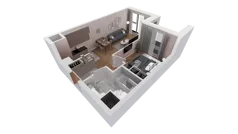 2 pokoje, mieszkanie 42,65 m², piętro 3, oferta nr 1-3-33, ATAL Aura II, Łódź, Bałuty, ul. Telefoniczna 15/17