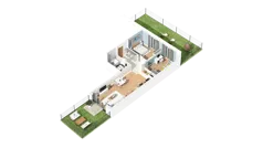 3 pokoje, mieszkanie 64,40 m², parter, oferta nr 2B-0-1, Naramowice Odnova, Poznań, Naramowice, ul. Bielicowa