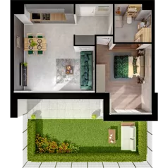 3 pokoje, mieszkanie 52,62 m², parter, oferta nr A01.0.09, Skwer Witosa, Piastów, ul. Bodycha/Witosa